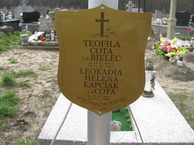 Leokadia Helena Kapciak 1925 Jasieniec - Grobonet - Wyszukiwarka osób pochowanych